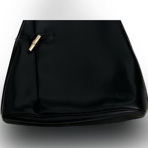 Longchamp Black Leather Shoulder Bag